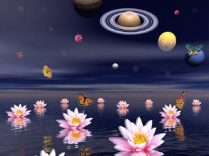 saturn with flowers